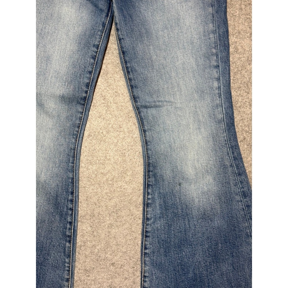 7 For All Mankind Portia Megaflare Jeans High Rise Sailor Button Fly Blue 28 - Picture 5 of 6